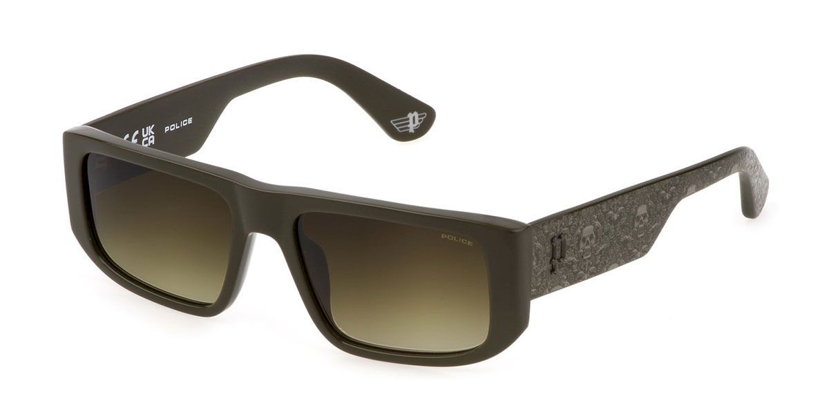 Police SPLL13 GOTH 2 073M, Green frame, Gradient Olive Green lenses