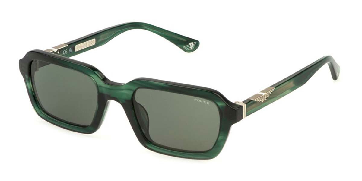 Police SPLL14 ORIGINS 57 09N6, Green frame, Green lenses
