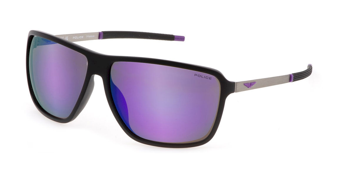 Police SPLL15 SOLSTICE 4 U28Z, Black frame, Purple Mirror lenses