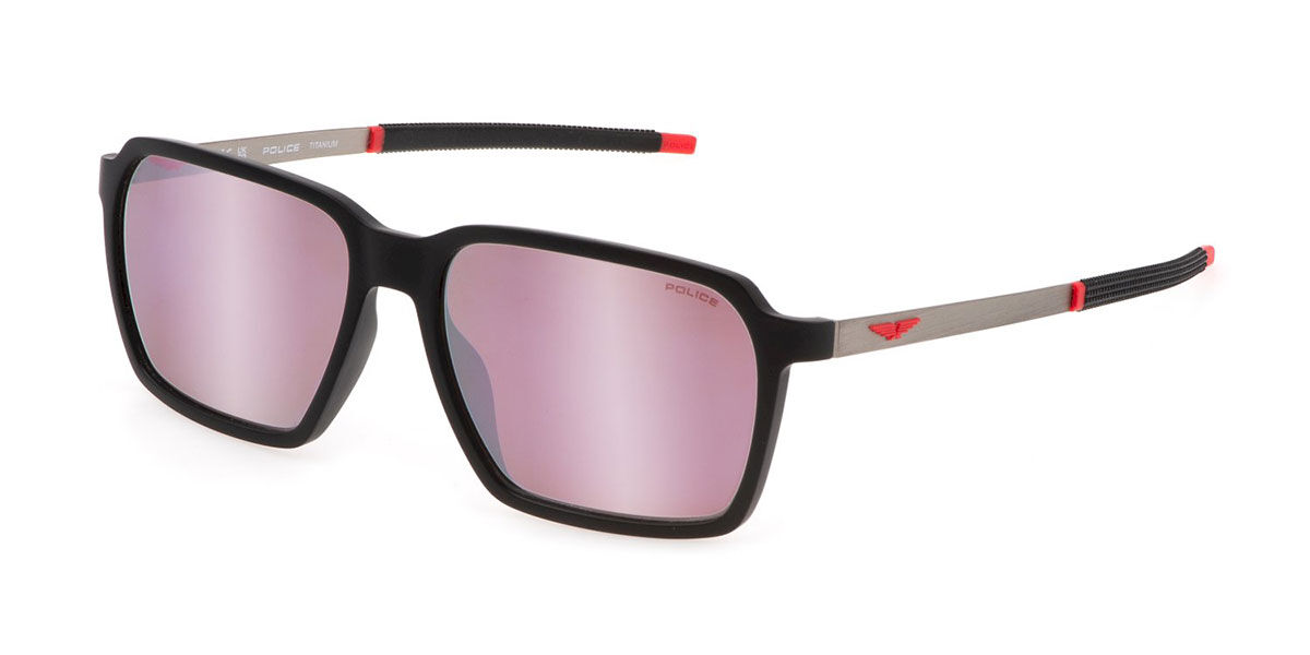 Police SPLL16 SOLSTICE 5 U28Z, Black frame, Pink Mirror lenses
