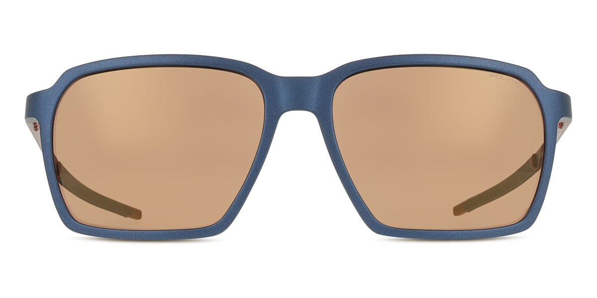Police SPLL16 SOLSTICE 5 V78X, Blue frame, Brown Mirror lenses