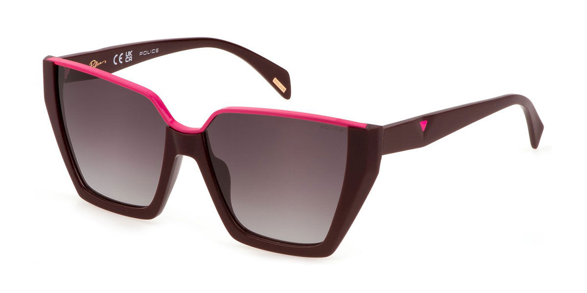 Police SPLL33 GEM 1 0G96, Burgundy frame, Gradient Brown lenses