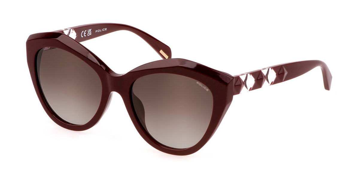 Police SPLL35 HEDRON 1 0G96, Burgundy frame, Gradient Brown lenses