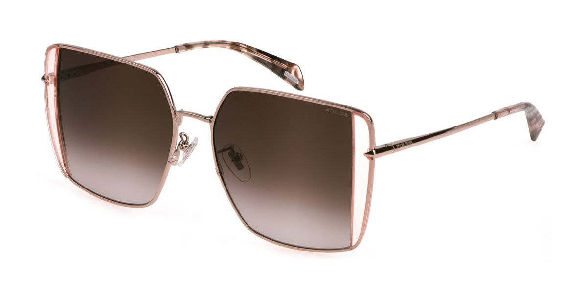 Police SPLL37 STAGEDIVE 12 0A39, Gold frame, Gradient Brown lenses