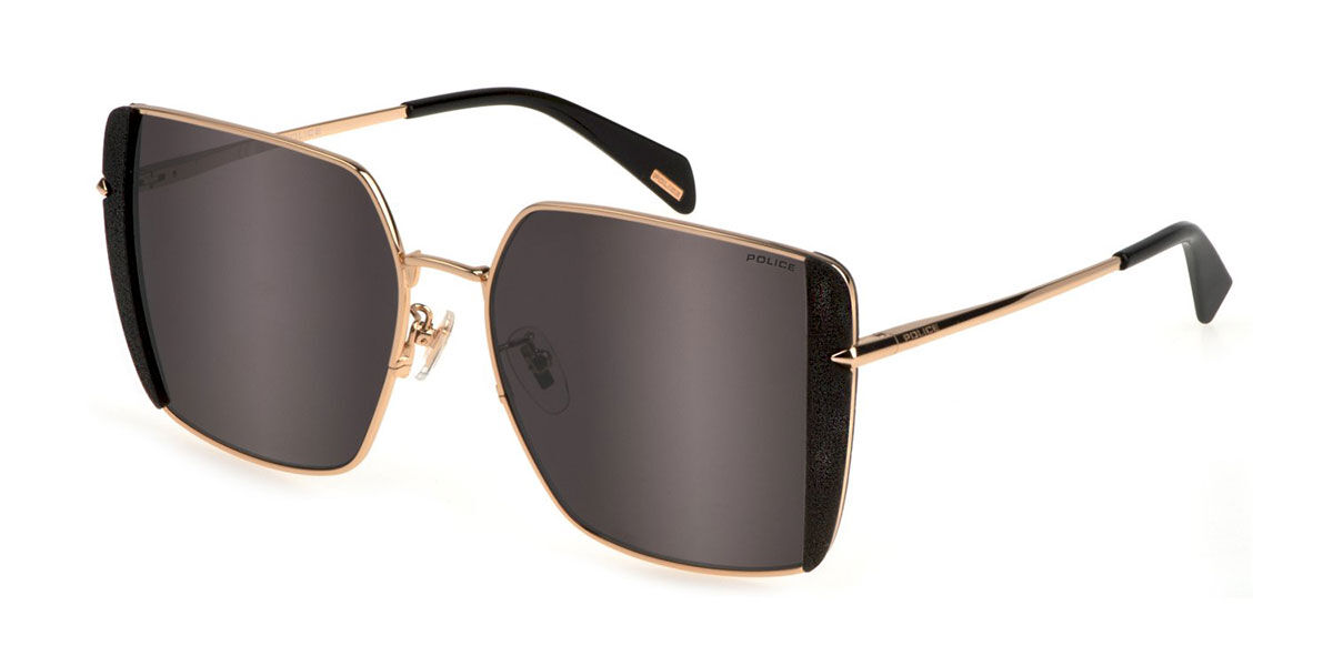 Police SPLL37E STAGEDIVE 12 300X, Gold frame, Dark Grey Mirror lenses