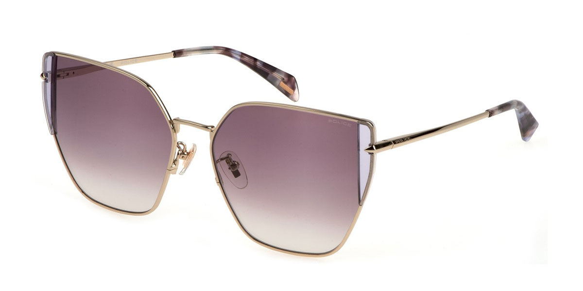 Police SPLL38 STAGEDIVE 13 594Y, Gold frame, Gradient Purple lenses