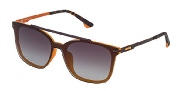 Police SPL528 IDOL 3 9UXM, Orange frame, Brown lenses