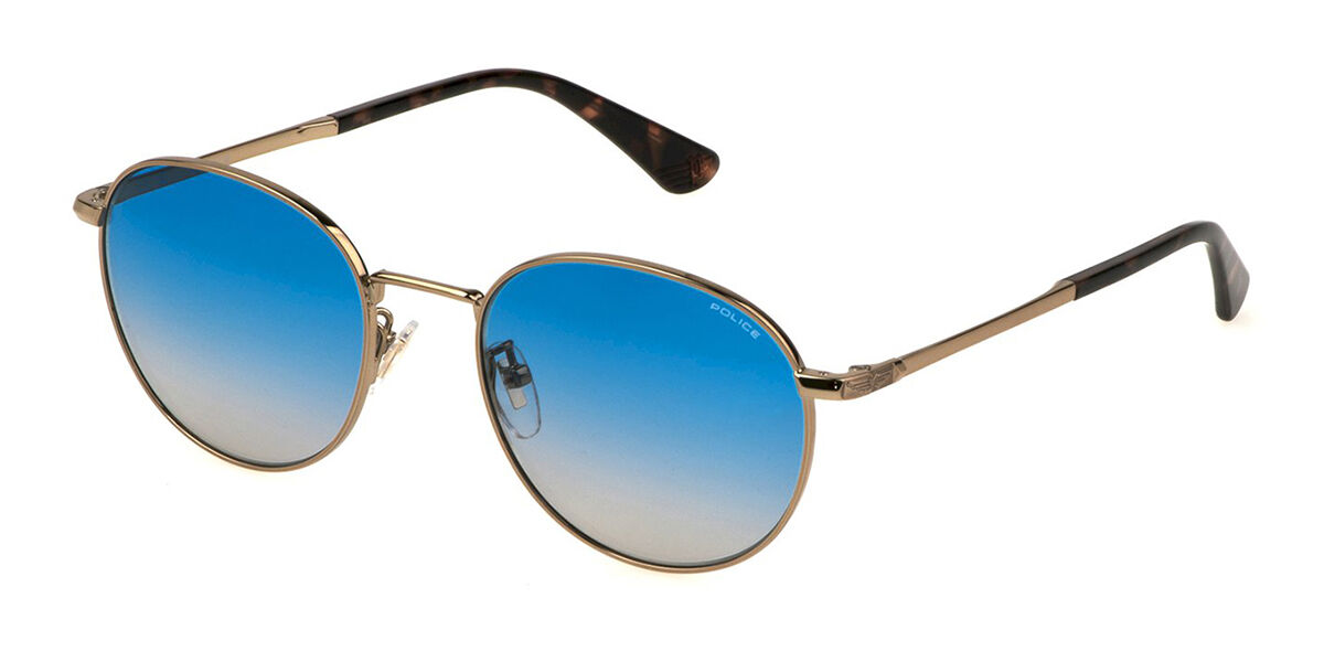 Police SPLD94 ROADIE 4 08M2, Brown frame, Smoke Gradient Blue lenses