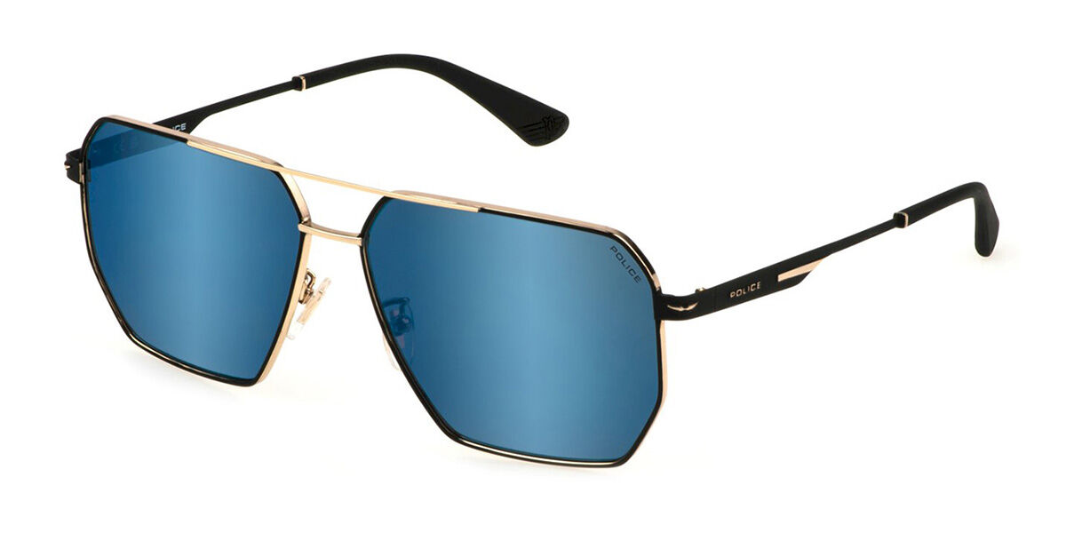 Police SPLL79 CHAMP LITE 2 302B, Gold frame, Smoke Blue Mirror lenses