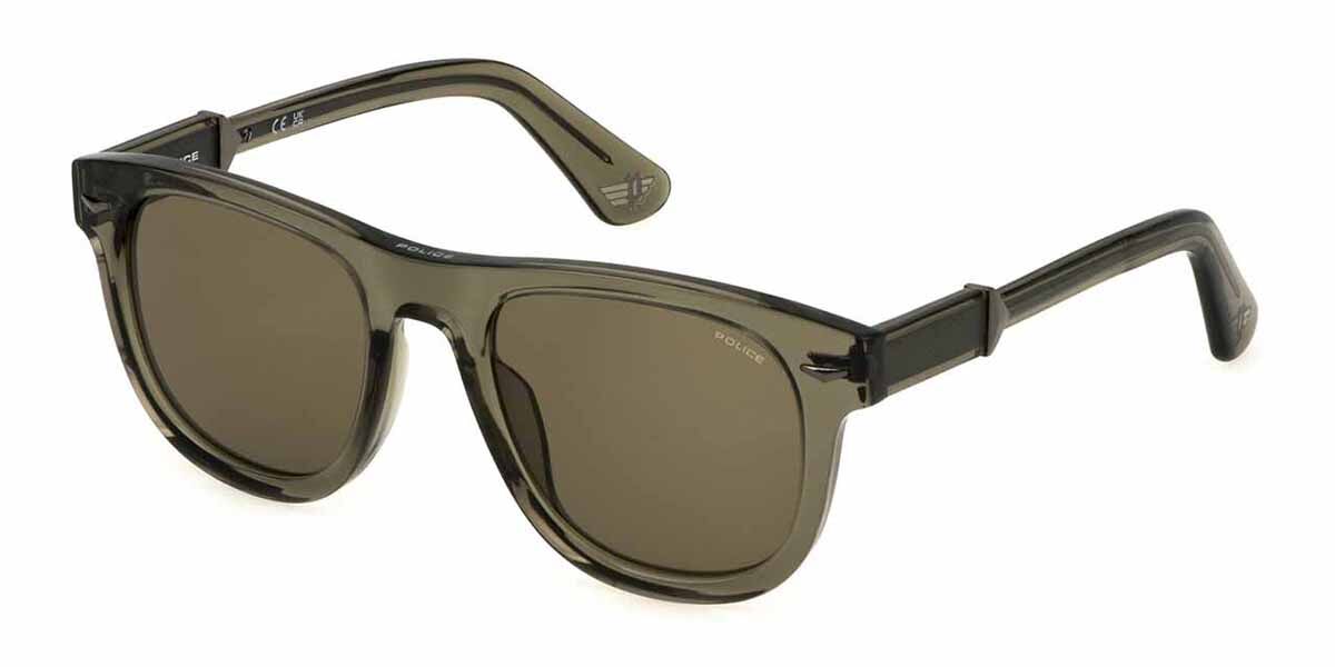 Police SPLL87 MONUMENT 5 0G61, Green frame, Brown lenses