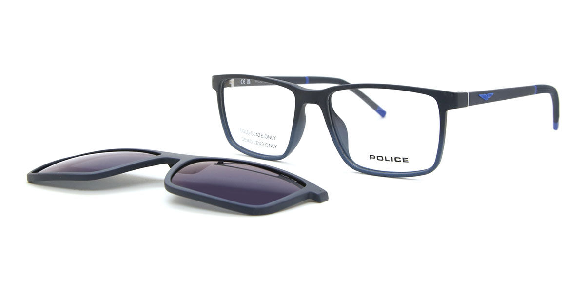 Police UPLL74 SOLSTICE LITE 1 With Clip-On ABIP, Blue frame