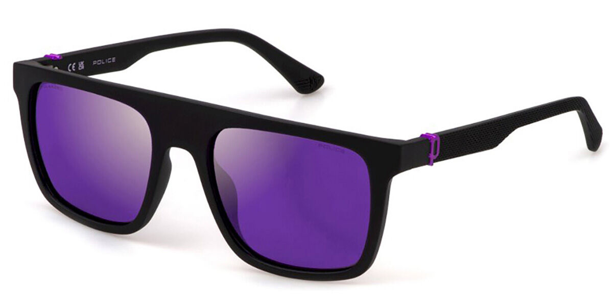Police SPLF61 BEYOND LITE 2 U28W, Black frame, Smoke Violet Mirror lenses