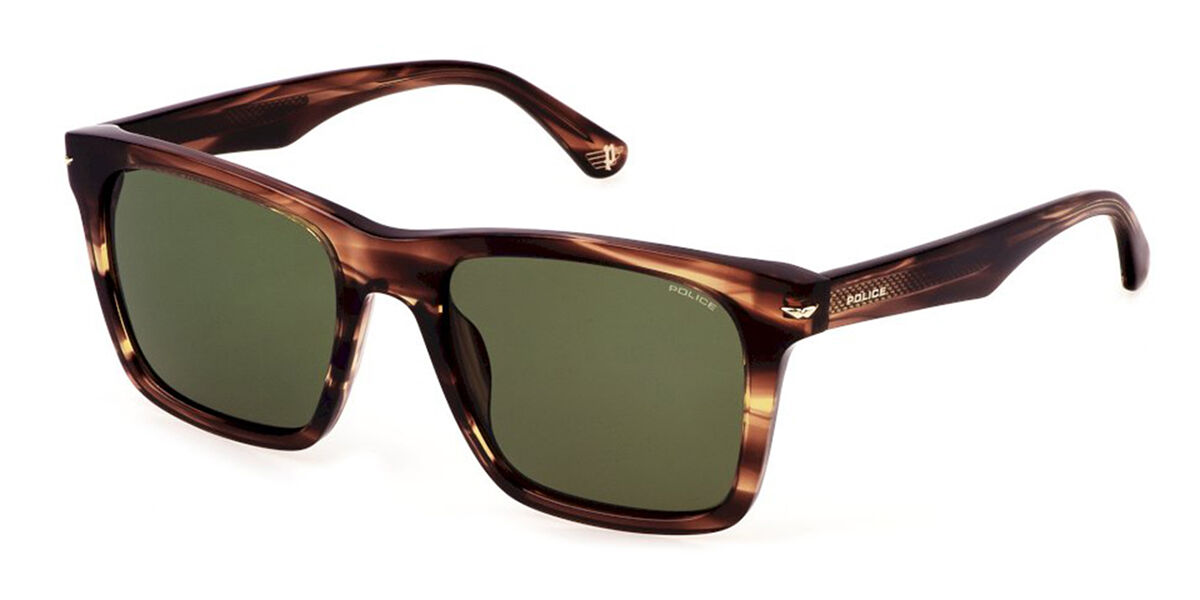 Police SPLN35 CHAMP 9 09N3, Brown frame, Green lenses