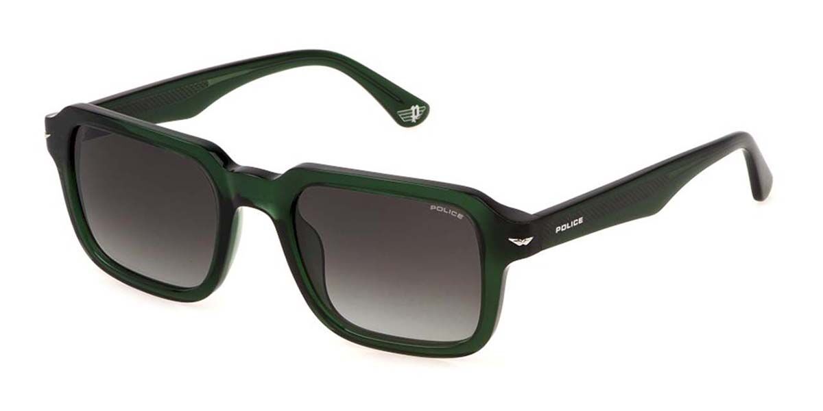 Police SPLN36 CHAMP 10 0G61, Green frame, Smoke Gradient Grey lenses