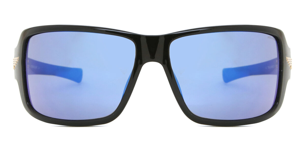 Police SPLN37 TAILWIND 5 0Z42, Black frame, Smoke Blue Mirror lenses