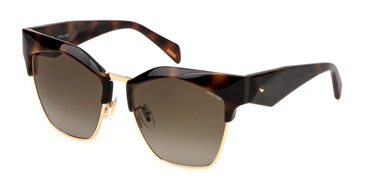 Police SPLN59 GEM 4 01AY, Gold frame, Gradient Brown lenses