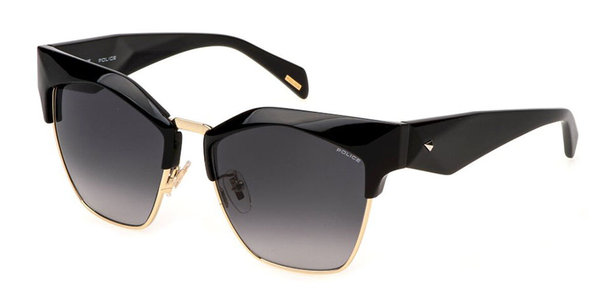 Police SPLN59 GEM 4 0Z42, Gold frame, Smoke Gradient Grey lenses