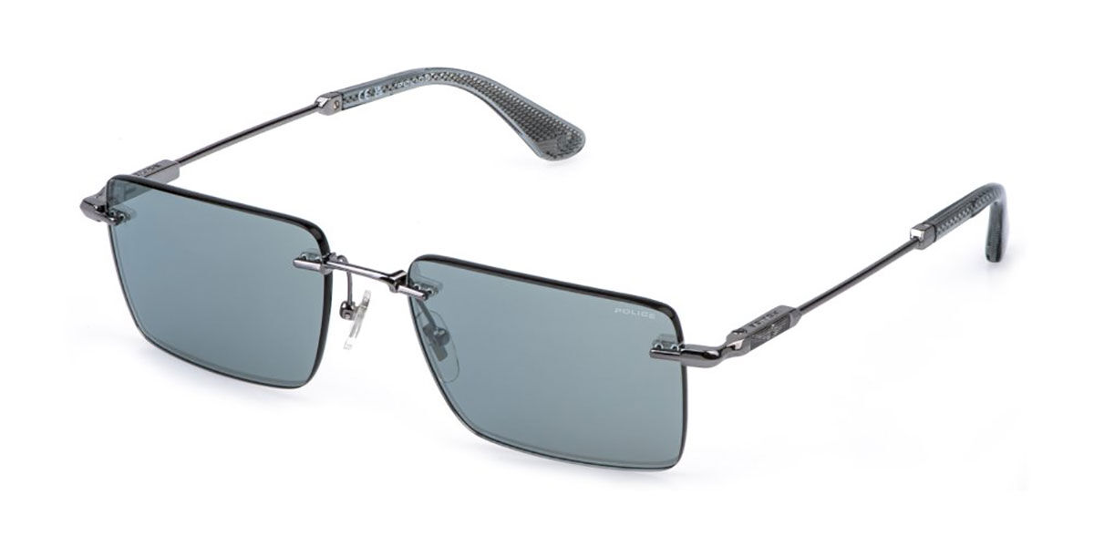 Police SPLP35 HORIZON 12 509X, Silver frame, Smoke Blue lenses