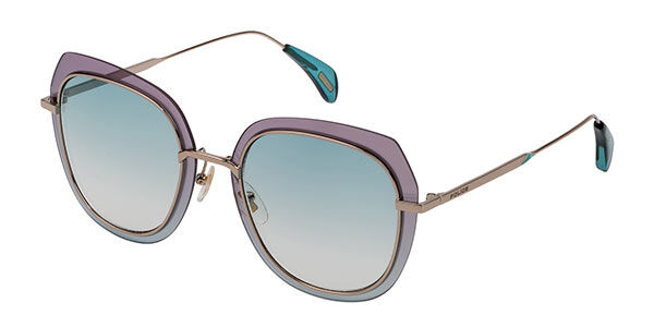 Police SPL831 VEIL 1 0594, Gold frame, Green lenses