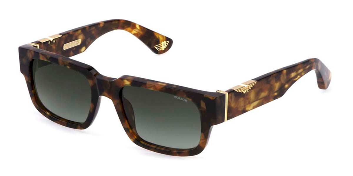 Police SPLP24 ORIGINS MAXI 1 0AER, Tortoiseshell frame, Gradient Green lenses