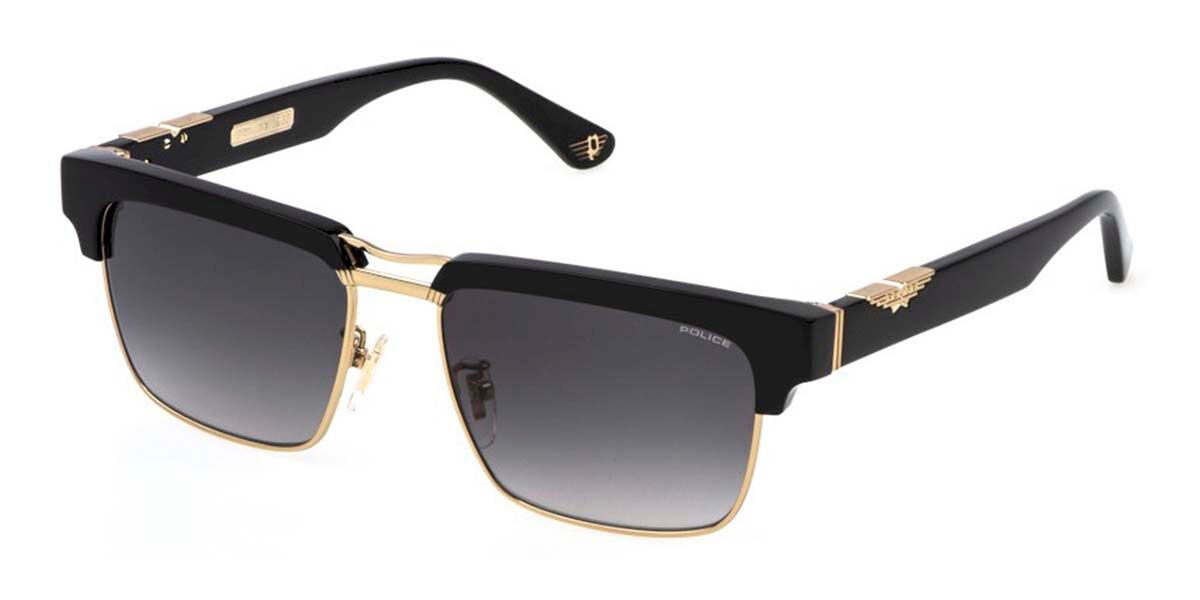 Police SPLP25 ORIGINS 62 0300, Gold frame, Smoke Gradient Grey lenses