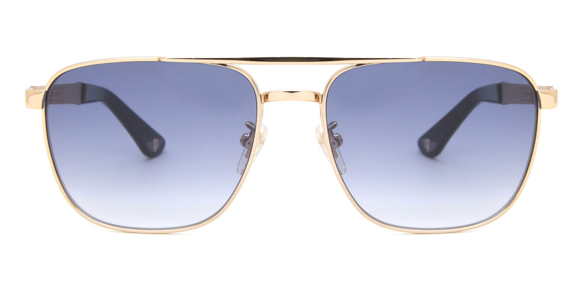 Police SPL890 ORIGINS 3 0300, Gold frame, Gradient Blue lenses