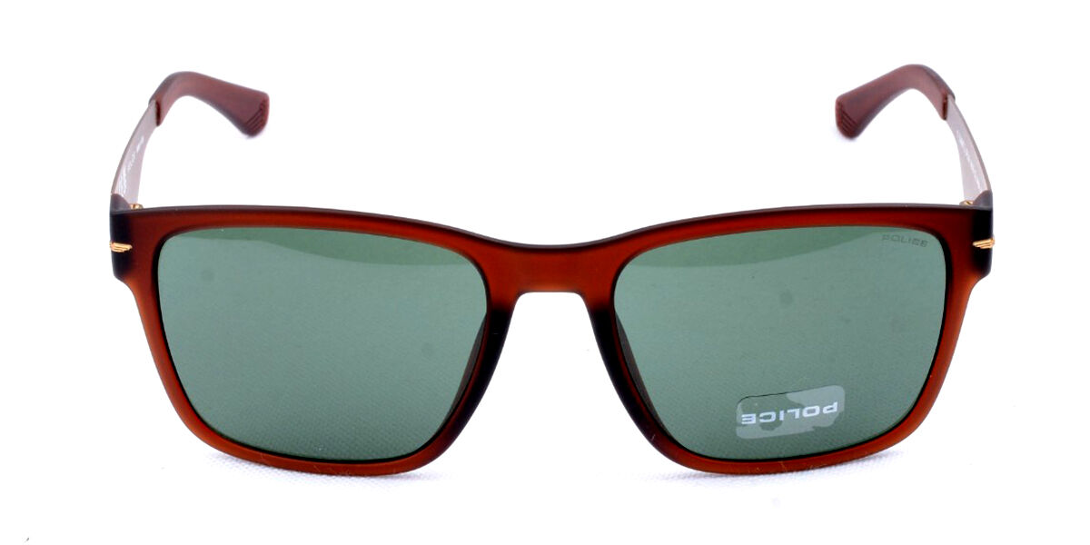 Police SPLL09M W45M, Brown frame, Green lenses