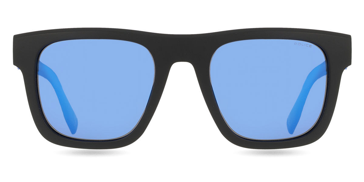 Police SPLQ79E BEYOND LITE 7 U28P, Black frame, Smoke Blue Mirror lenses