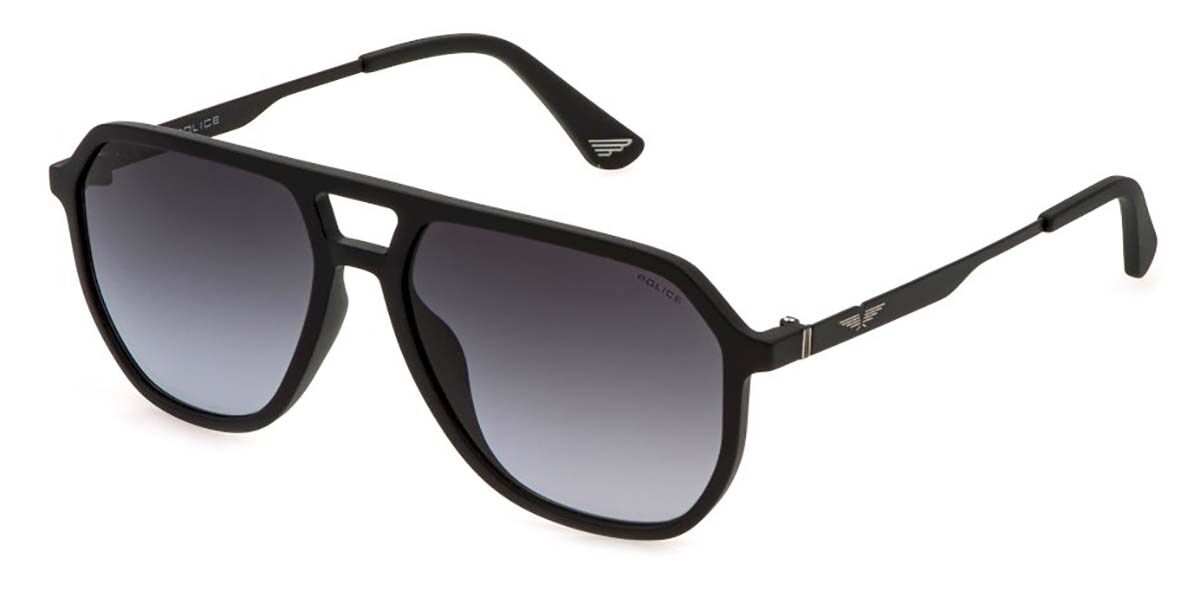 Police SPLQ81 ORIGINS LITE 35 0U28, Black frame, Smoke Gradient Grey lenses