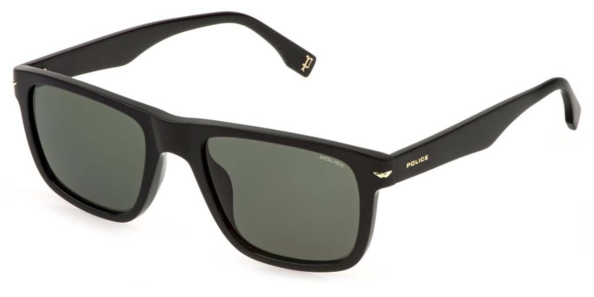 Police SPLQ83 CHAMP 14 0700, Black frame, Green lenses