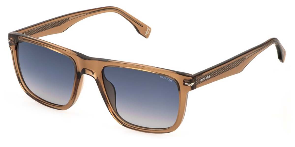 Police SPLQ83 CHAMP 14 0805, Brown frame, Smoke Gradient Grey lenses