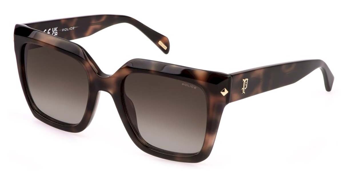 Police SPLR26 NEW DAWN 4 01GQ, Tortoiseshell frame, Gradient Brown lenses