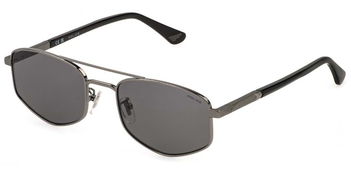 Police SPLQ84 NEW CROSSROADS 3 0509, Silver frame, Smoke Grey lenses