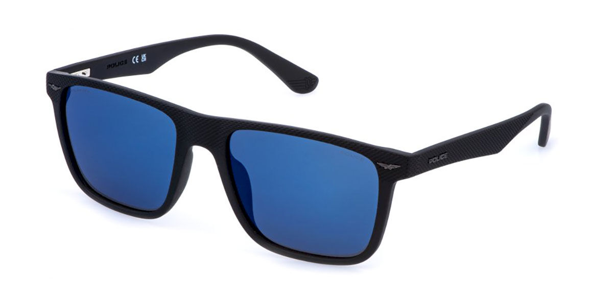 Police SPLE02 GATOR 2 U28B, Black frame, Smoke Blue Mirror lenses