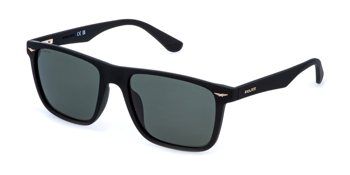 Police SPLE02 GATOR 2 U28P, Black frame, Grey/Green lenses