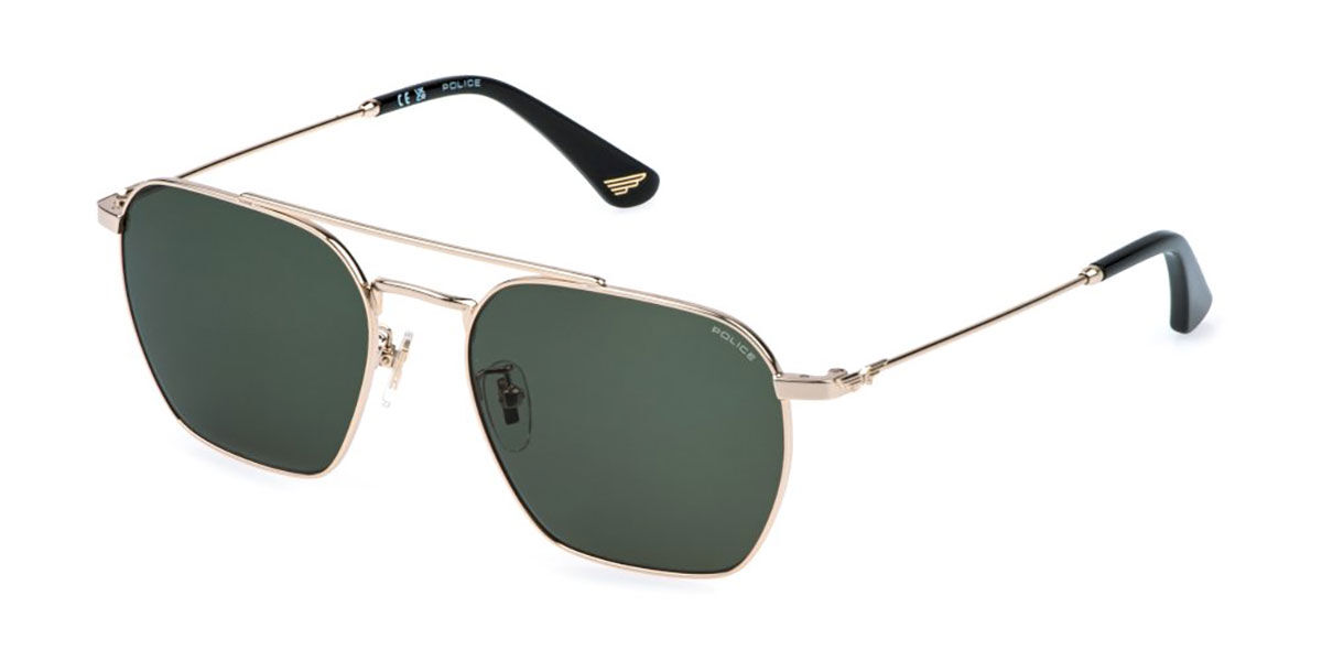 Police SPLR72 ORIGINS LITE 36 300Y, Gold frame, Green lenses