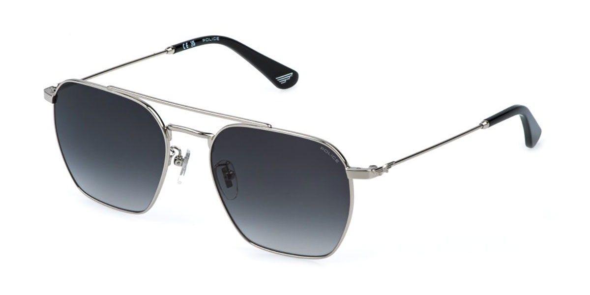 Police SPLR72 ORIGINS LITE 36 0579, Silver frame, Smoke Gradient Grey lenses