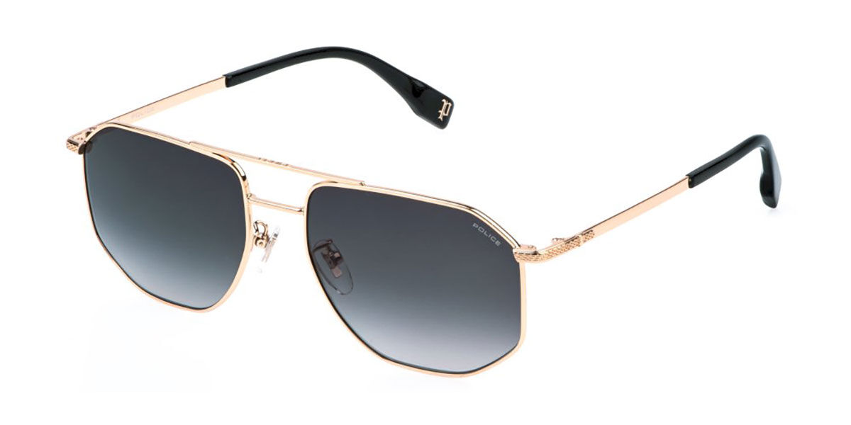 Police SPLR76 GRIND 3 0300, Gold frame, Smoke Gradient Grey lenses