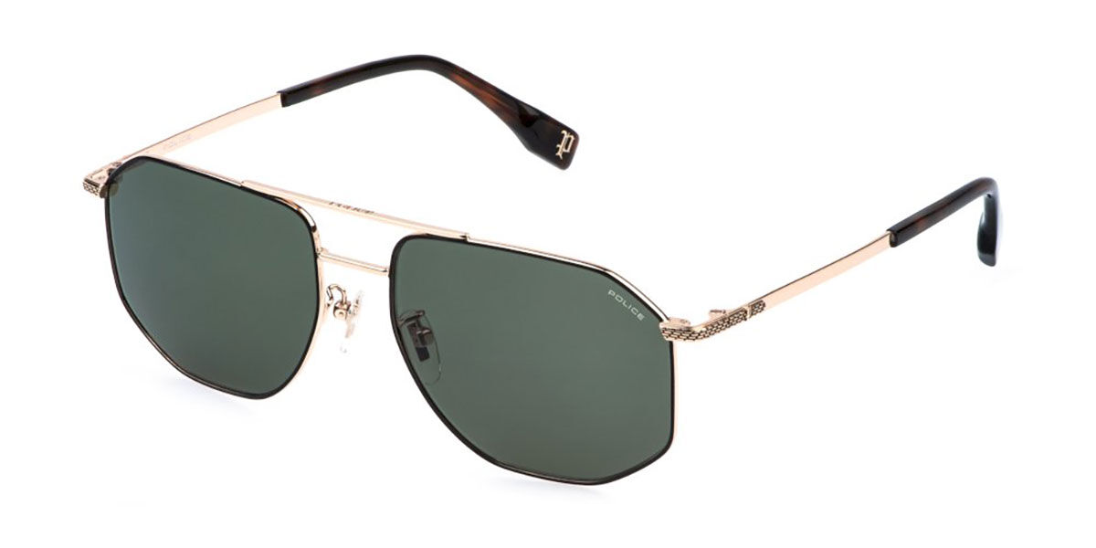 Police SPLR76 GRIND 3 0302, Black frame, Green lenses