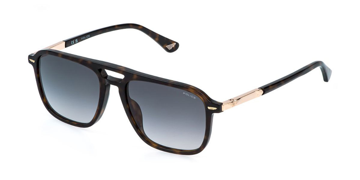 Police SPLR78 NEW CROSSROADS 7 0706, Tortoiseshell frame, Smoke Gradient Grey lenses