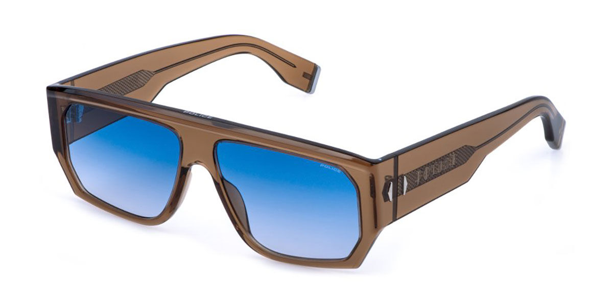 Police SPLR81E G.O.A.T. 5 06A6, Brown frame, Gradient Blue lenses