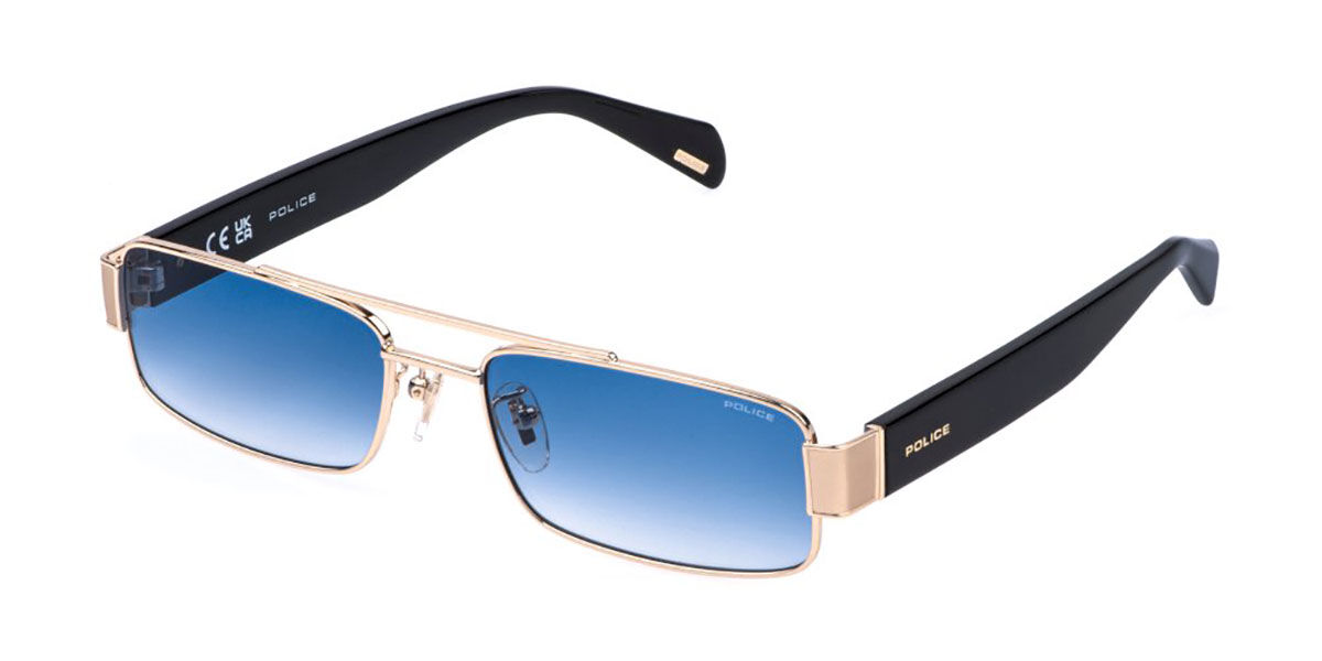Police SPLR95 INVICTUS 1 0349, Gold frame, Gradient Blue lenses