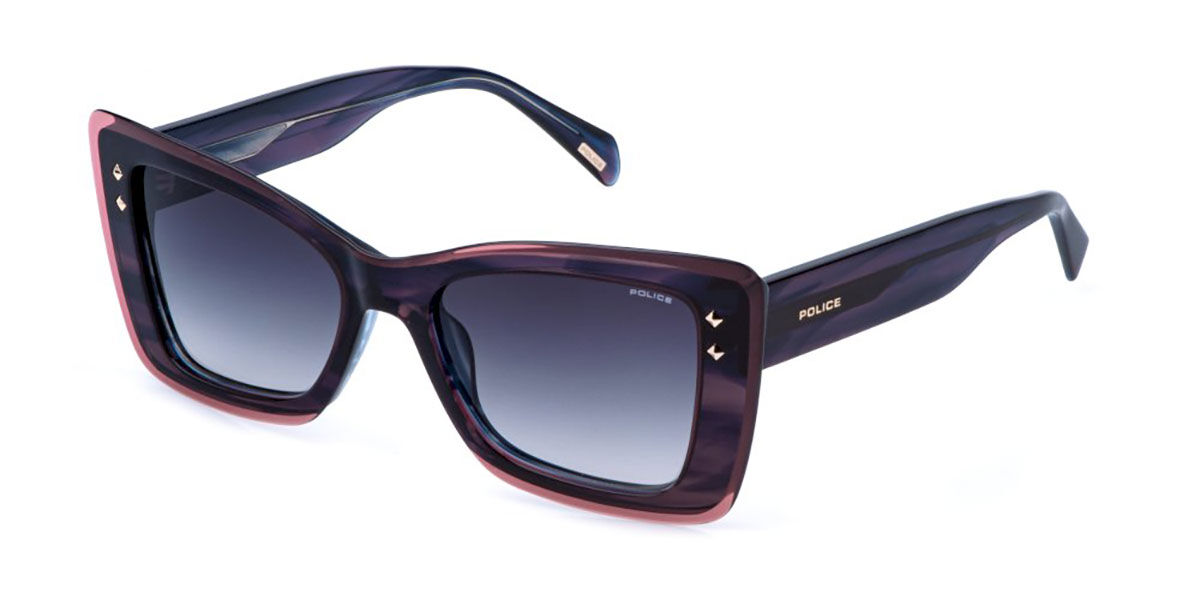 Police SPLR97 DAYDREAM 1 09YE, Purple frame, Smoke Gradient Grey lenses