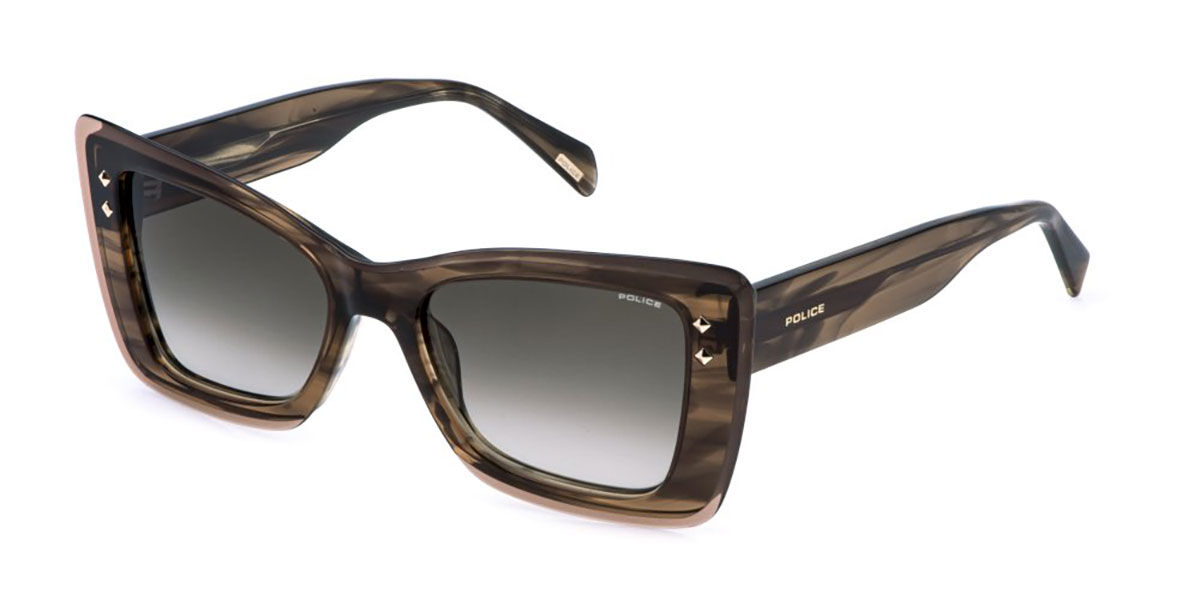 Police SPLR97 DAYDREAM 1 0APZ, Brown frame, Gradient Green lenses