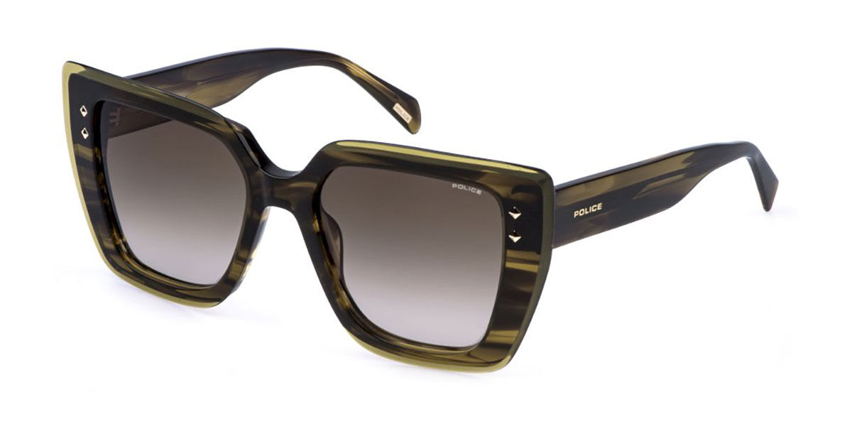 Police SPLR98 DAYDREAM 2 0GG6, Green frame, Gradient Brown lenses