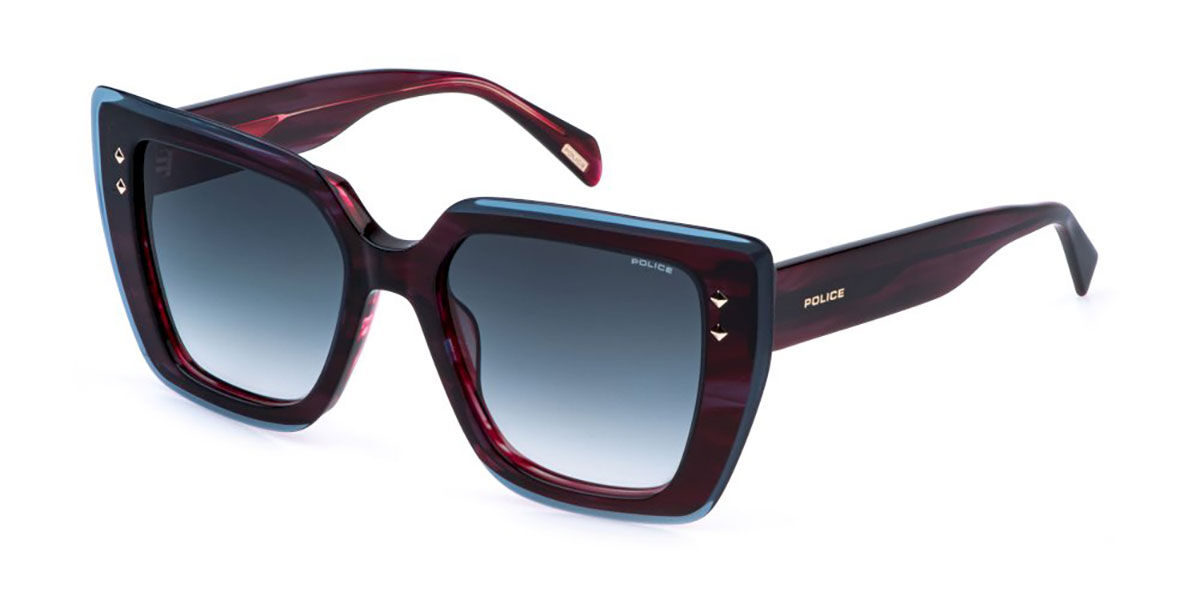 Police SPLR98 DAYDREAM 2 0P60, Purple frame, Gradient Blue lenses
