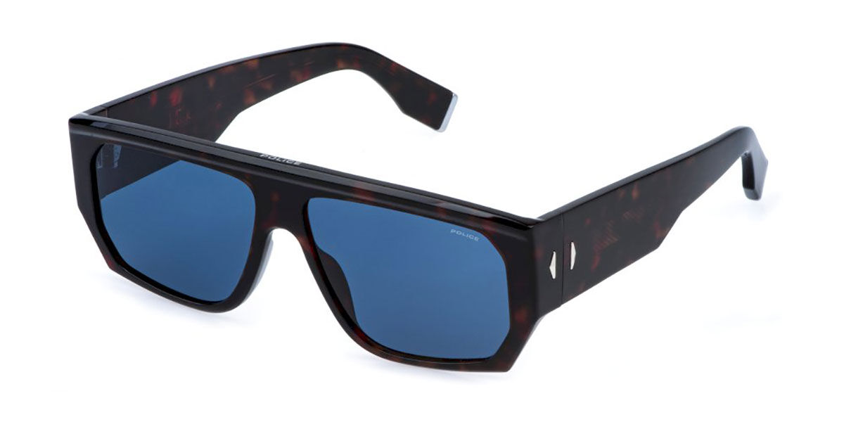 Police SPLR81 G.O.A.T. 5 0722, Tortoiseshell frame, Blue lenses