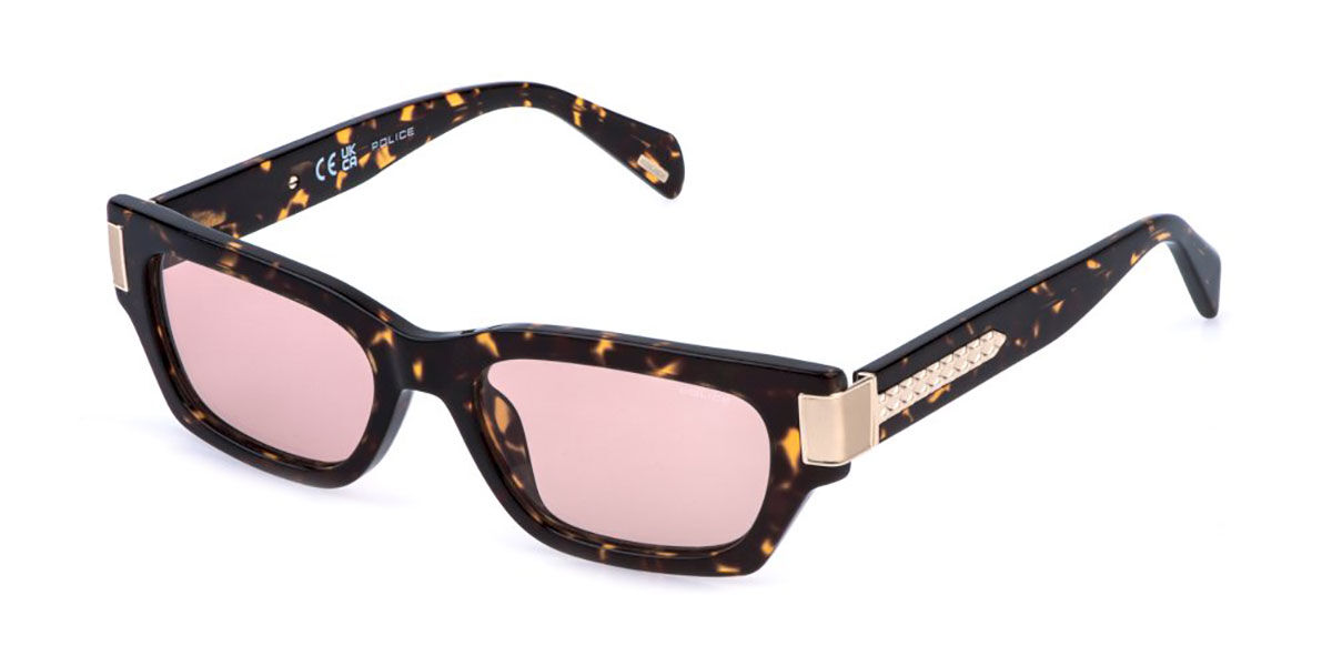 Police SPLR96E INVICTUS 2 02BU, Tortoiseshell frame, Pink lenses