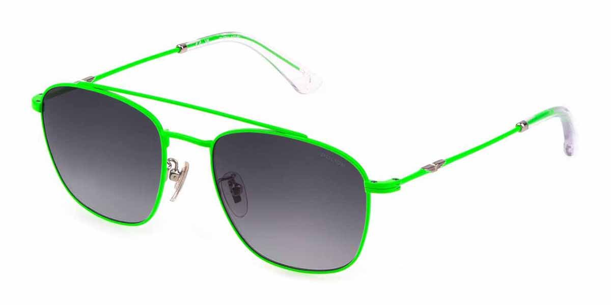 Police SPL996 ORIGINS LITE 2 08DZ, Green frame, Smoke Gradient Grey lenses