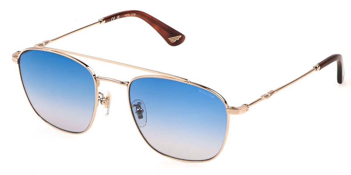 Police SPL996 ORIGINS LITE 2 300Y, Gold frame, Smoke Gradient Blue lenses